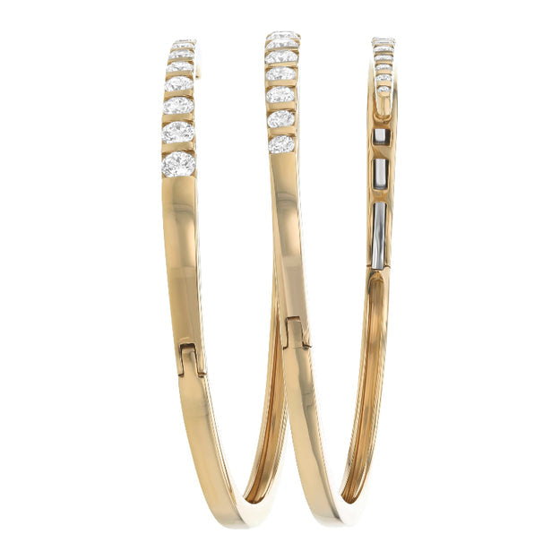 Graduated Diamond Spiral Cuff - 18K Gold | VS Clarity Natural Diamonds