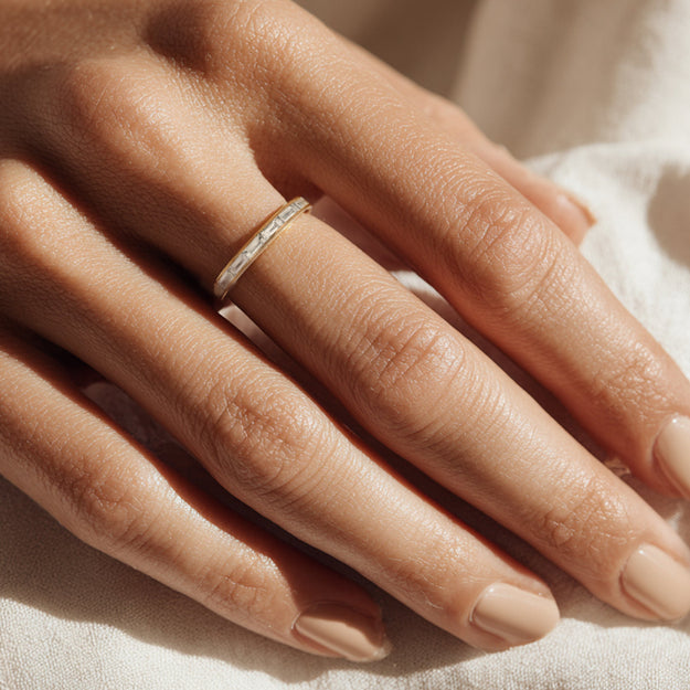 Eternity Baguette Diamond Band Ring - 18K Gold | VS Clarity Natural Diamonds