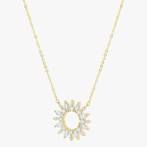 Sunburst Diamond Necklace - 18K Gold | VS Clarity Natural Diamonds
