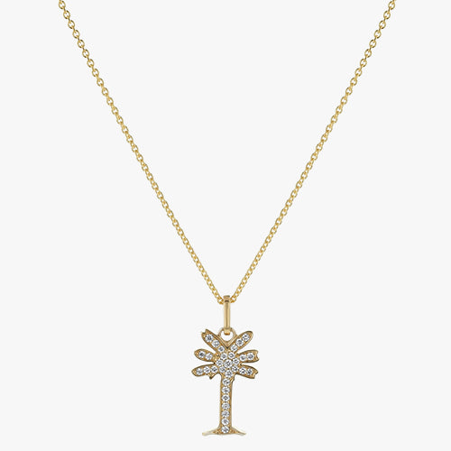 Noémie Palm Tree Diamond Necklace - 18K Gold | VS Clarity Natural Diamonds