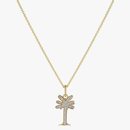 Noémie Palm Tree Diamond Necklace - 18K Gold | VS Clarity Natural Diamonds