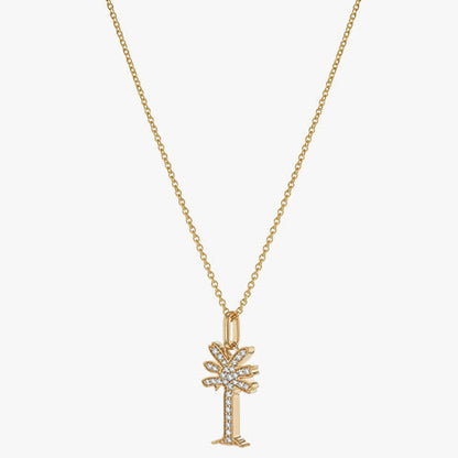 Noémie Palm Tree Diamond Necklace - 18K Gold | VS Clarity Natural Diamonds