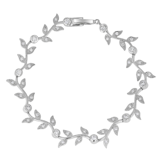 Vintage Inspired Diamond Leaf Vine Bracelet - 18K Gold | VS Clarity Natural Diamonds