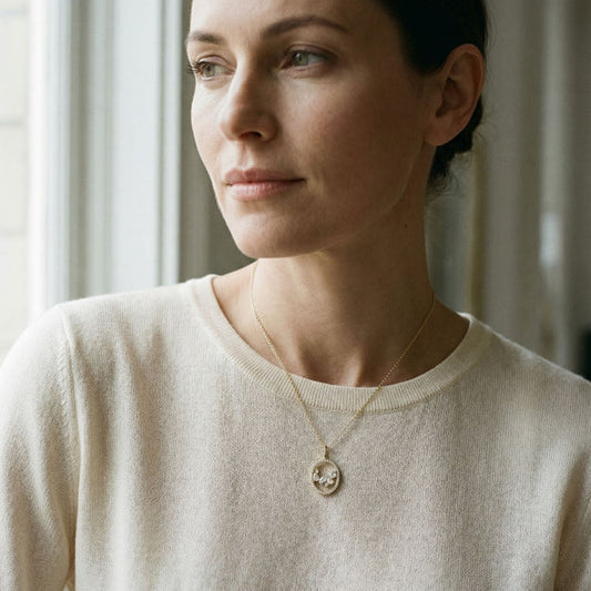 Floating Multi Shape Halo Pendant - 14K Gold | VS Clarity Lab Grown Diamonds