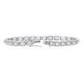 Baguette and Round Diamonds Tennis Bracelet - 18K Gold | VS Clarity Natural Diamonds