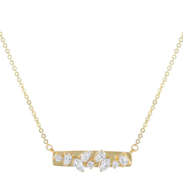 Confetti Diamond Multi Shape Necklace - 18K Gold | VS Clarity Natural Diamonds