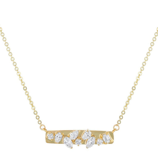 Confetti Diamond Multi Shape Necklace - 18K Gold | VS Clarity Natural Diamonds