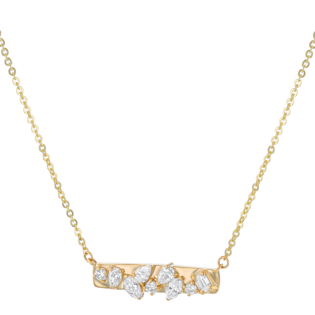 Confetti Diamond Multi Shape Necklace - 18K Gold | VS Clarity Natural Diamonds