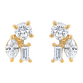 Confetti Diamond Multi Shape Stud Earrings - 18K Gold | VS Clarity Natural Diamonds