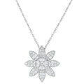 Cosmos Flower Petal Pendant Necklace - 18K Gold | VS Clarity Natural Diamonds