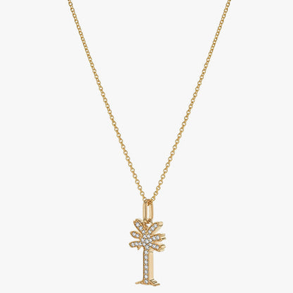 Noémie Palm Tree Necklace - 14K Gold | VS Clarity Lab Grown Diamonds