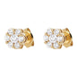 Flower Diamond Stud Earrings with 0.50 Carats - 18K Gold | VS Clarity Natural Diamonds