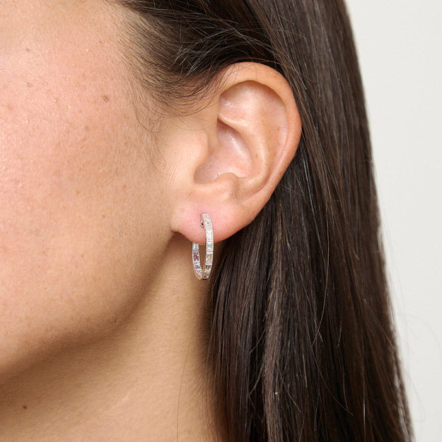 1.5 Carat Inside-Out Baguette Diamond Hoops - 14K Gold | VS Clarity Lab Grown Diamonds