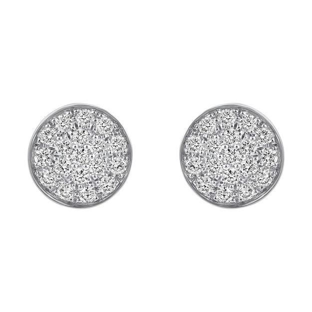 Round Diamond Cluster Studs - 18K Gold | VS Clarity Natural Diamonds