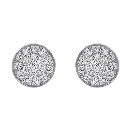 Round Diamond Cluster Studs - 18K Gold | VS Clarity Natural Diamonds