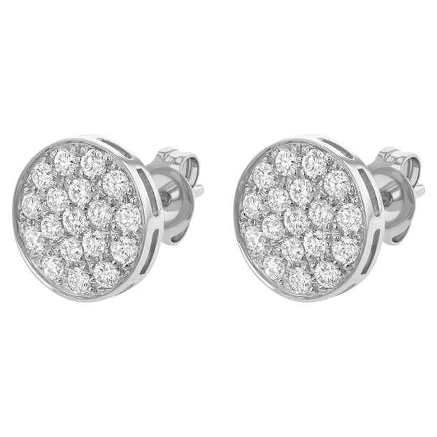 Round Diamond Cluster Studs - 18K Gold | VS Clarity Natural Diamonds