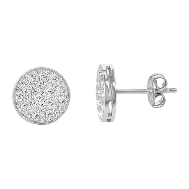 Round Diamond Cluster Studs - 18K Gold | VS Clarity Natural Diamonds