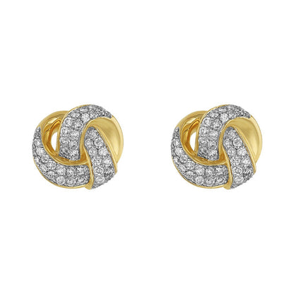 Diamond Love Knot Stud Earrings - 18K Gold | VS Clarity Natural Diamonds