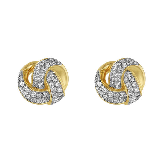 Diamond Love Knot Stud Earrings - 18K Gold | VS Clarity Natural Diamonds