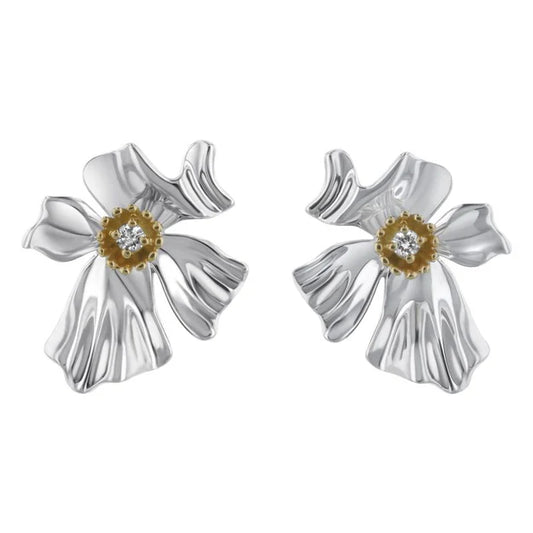 Floral Alchemy Stud Earrings - 14K Gold | VS Clarity Lab Grown Diamonds
