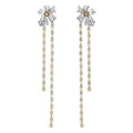 Floral Alchemy with Dangling Vines Earrings - 14K Gold | VS Clarity Lab Grown Diamonds