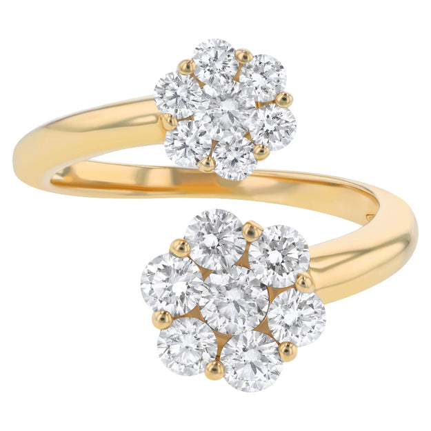 Floral Diamond Cluster Ring - 18K Gold | VS Clarity Natural Diamonds