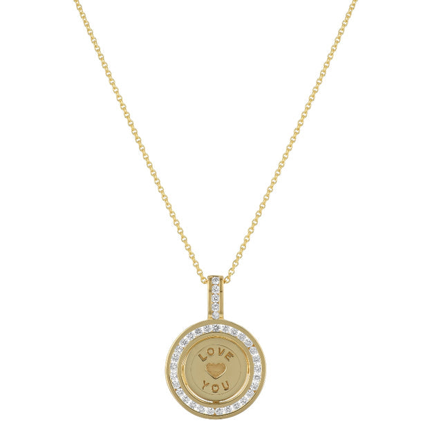 "Love You" Diamond Pendant Necklace - 18K Gold | VS Clarity