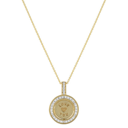 "Love You" Diamond Pendant Necklace - 18K Gold | VS Clarity