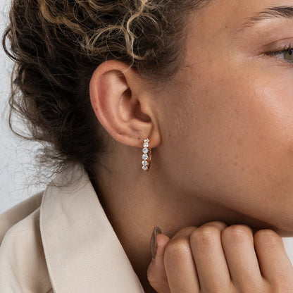 Multiple Diamond Hoops with 1.5 Carats - 18K Gold | VS Clarity Natural Diamonds
