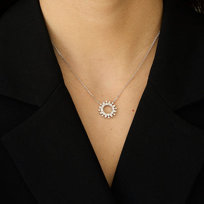 Sunburst Diamond Necklace - 18K Gold | VS Clarity Natural Diamonds