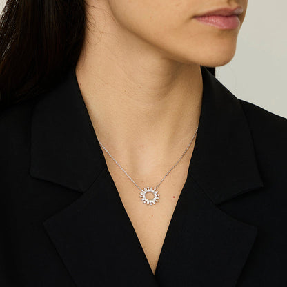 Sunburst Diamond Necklace - 18K Gold | VS Clarity Natural Diamonds