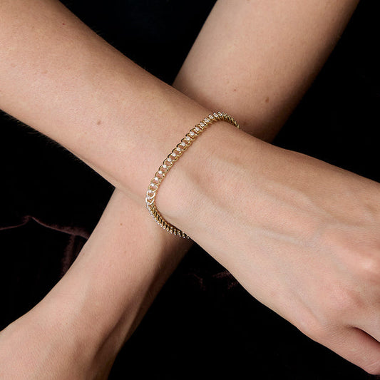 Diamond Curb Chain Bracelet - 18K Gold | VS Clarity Natural Diamonds