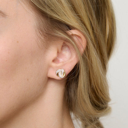 Diamond Love Knot Stud Earrings - 18K Gold | VS Clarity Natural Diamonds
