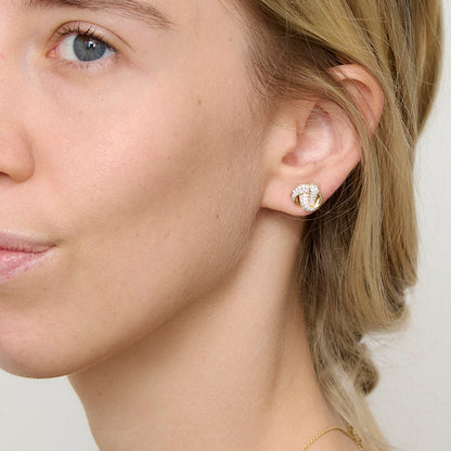 Diamond Love Knot Stud Earrings - 18K Gold | VS Clarity Natural Diamonds