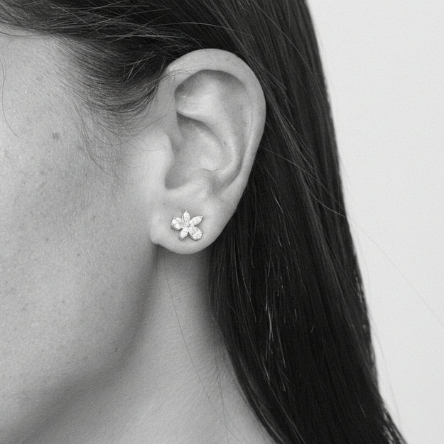 Marquise Diamonds Flower Stud Earrings - 18K | VS Clarity Natural Diamonds
