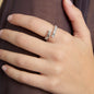 Multi Shape Diamonds Half Spiral Ring - 14K Gold | VS Clarity Lab Grown Diamonds