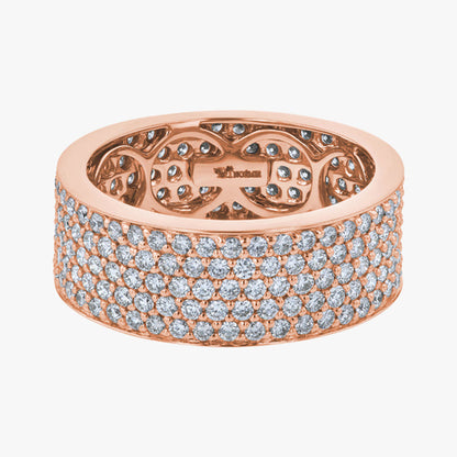 5-Row White Diamond Band - 18K Gold | VS Clarity Natural Diamonds