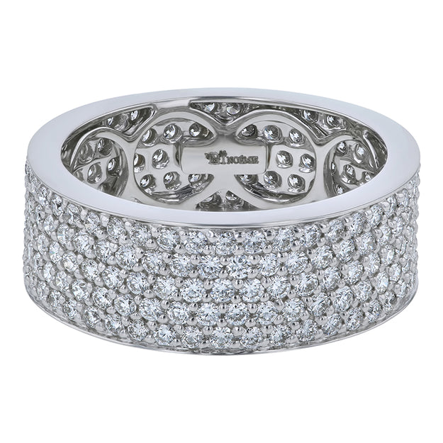 5-Row White Diamond Band - 18K Gold | VS Clarity Natural Diamonds