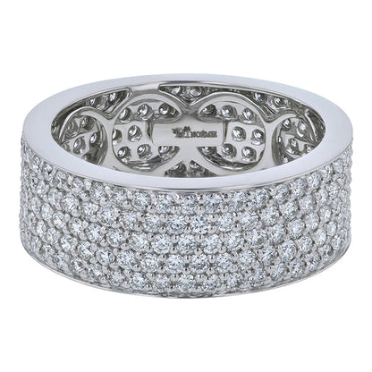 5-Row White Diamond Band - 18K Gold | VS Clarity Natural Diamonds
