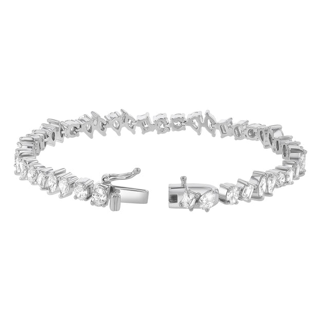 Multi Shape Diamonds Tennis Bracelet - 18K Gold | VS Clarity Natural Diamonds