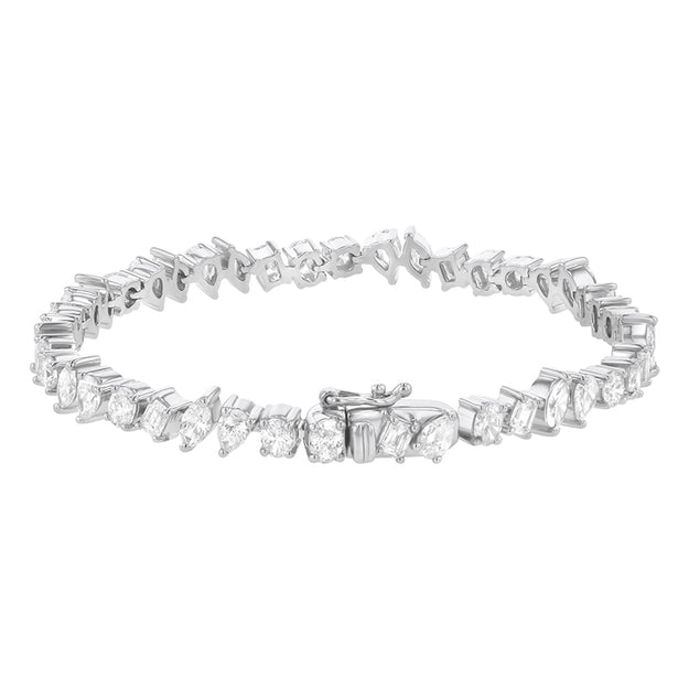 Multi Shape Diamonds Tennis Bracelet - 18K Gold | VS Clarity Natural Diamonds