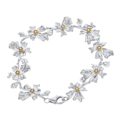 Floral Alchemy Diamond and Gold Bracelet - Sterling Silver | VS Clarity Lab Grown DiamondsFloral Alchemy Diamond and Gold Bracelet - Sterling Silver | VS Clarity Lab Grown Diamonds