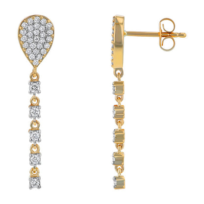 Teardrop Dangle Diamond Earrings - 18K Gold | VS Clarity Natural Diamonds