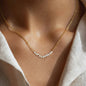 Baguette Cluster Necklace - 18K Gold | VS Clarity Natural Diamonds