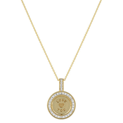 "Love You" Pendant Necklace - 14K Gold | VS Clarity Lab Grown Diamonds