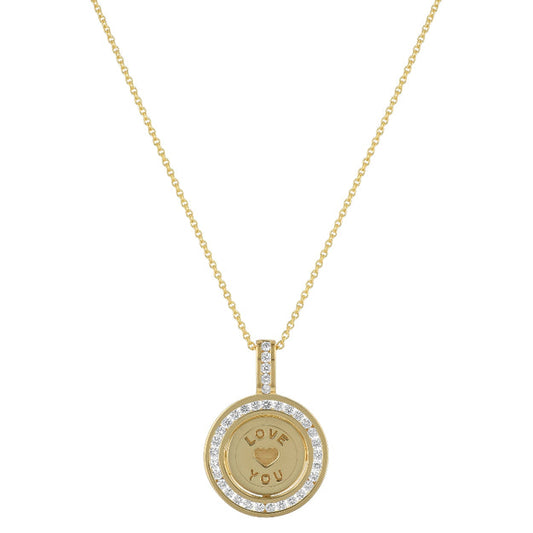 "Love You" Pendant Necklace - 14K Gold | VS Clarity Lab Grown Diamonds