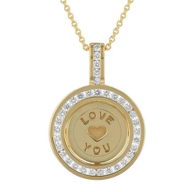 "Love You" Pendant Necklace - 14K Gold | VS Clarity Lab Grown Diamonds