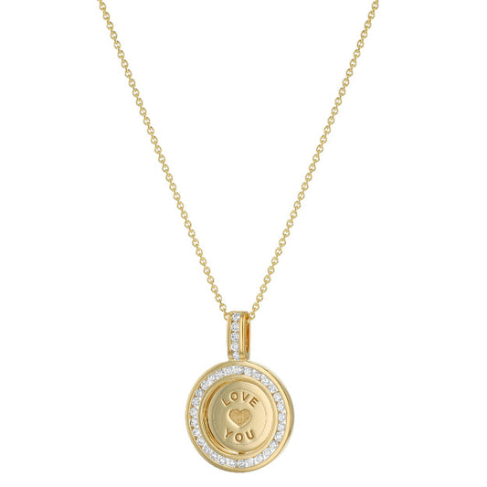 "Love You" Diamond Pendant Necklace - 18K Gold | VS Clarity