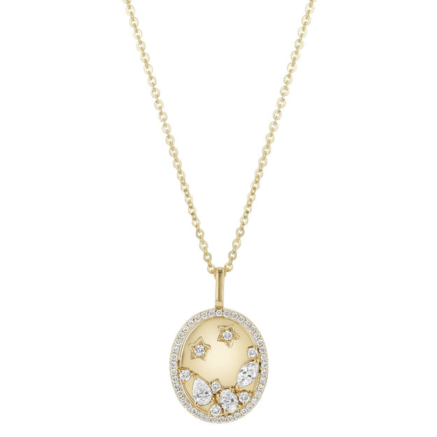 Multi Shape Diamond Constellation Pendant - 14K Gold | VS Clarity Lab Grown Diamonds