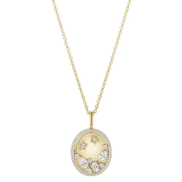 Multi Shape Diamond Constellation Pendant - 14K Gold | VS Clarity Lab Grown Diamonds